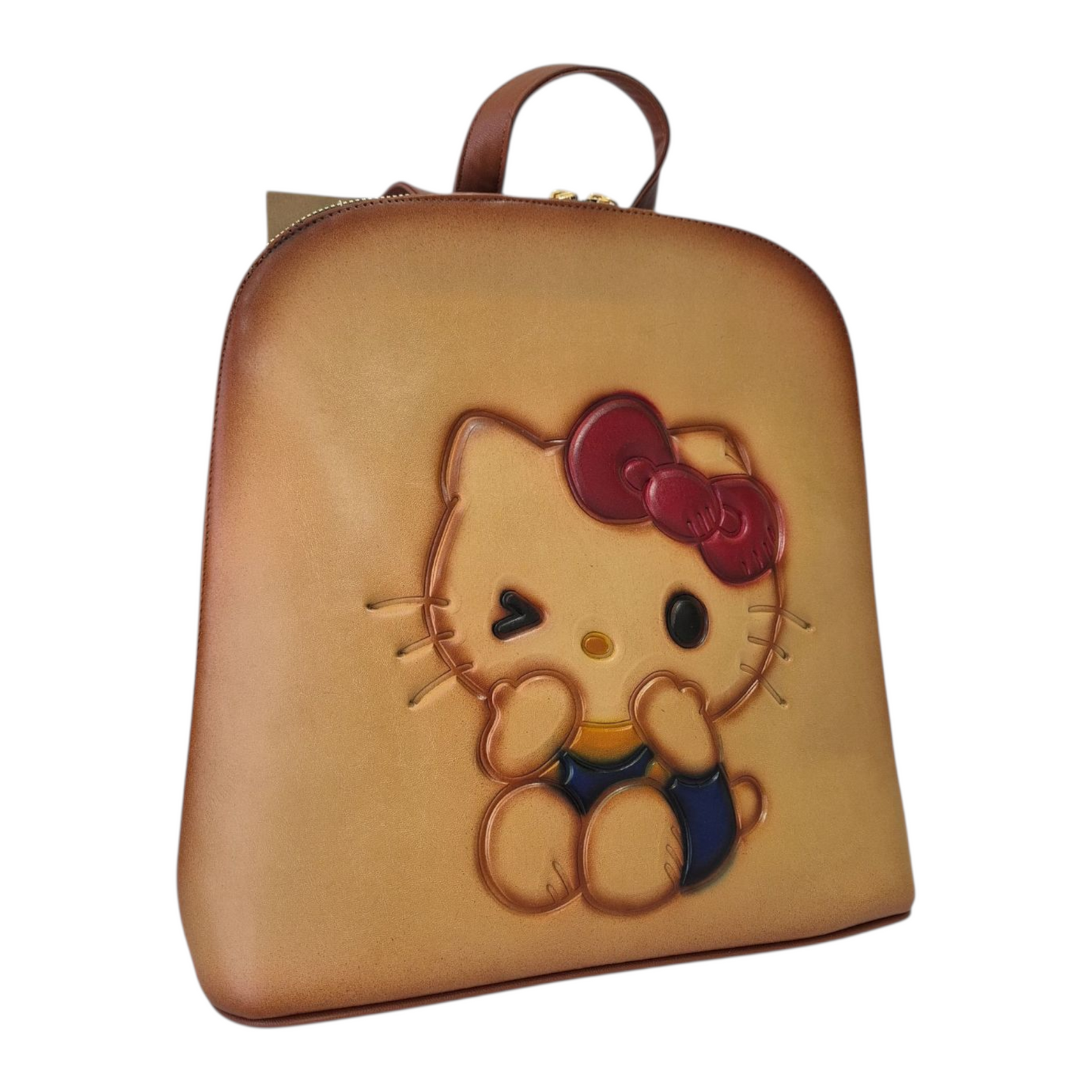 Mochila artesanal grabada con diseño tierno