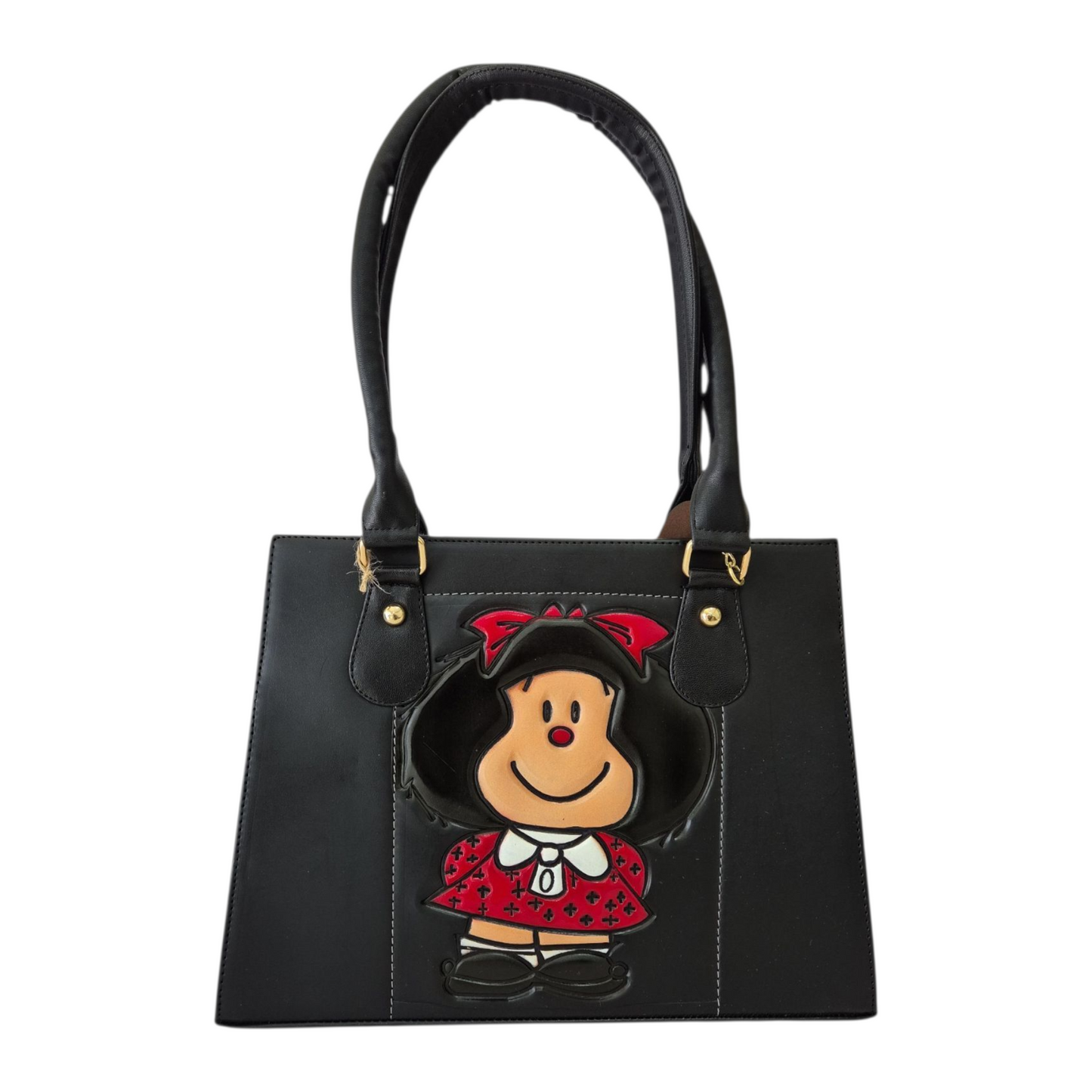 Bolsa Negra con Diseño Divertido Dos Compartimentos