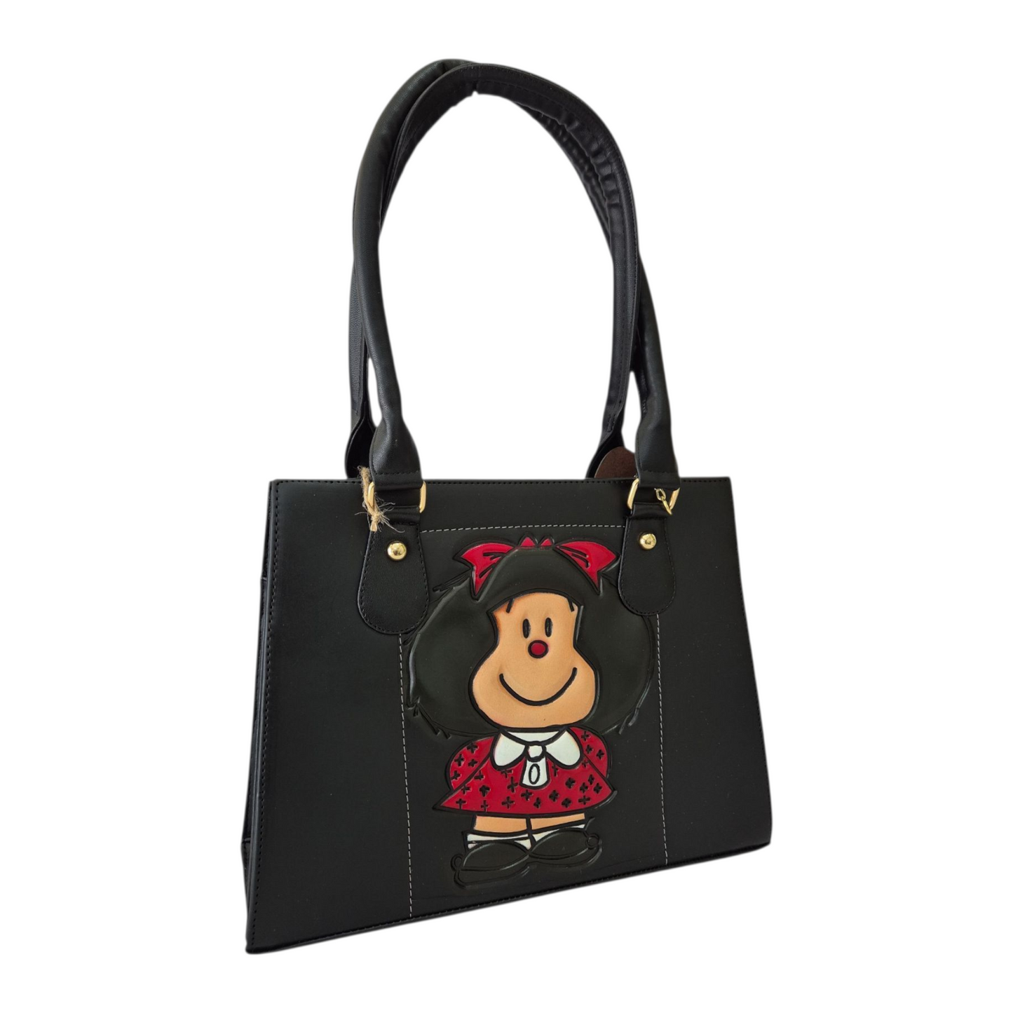 Bolsa Negra con Diseño Divertido Dos Compartimentos