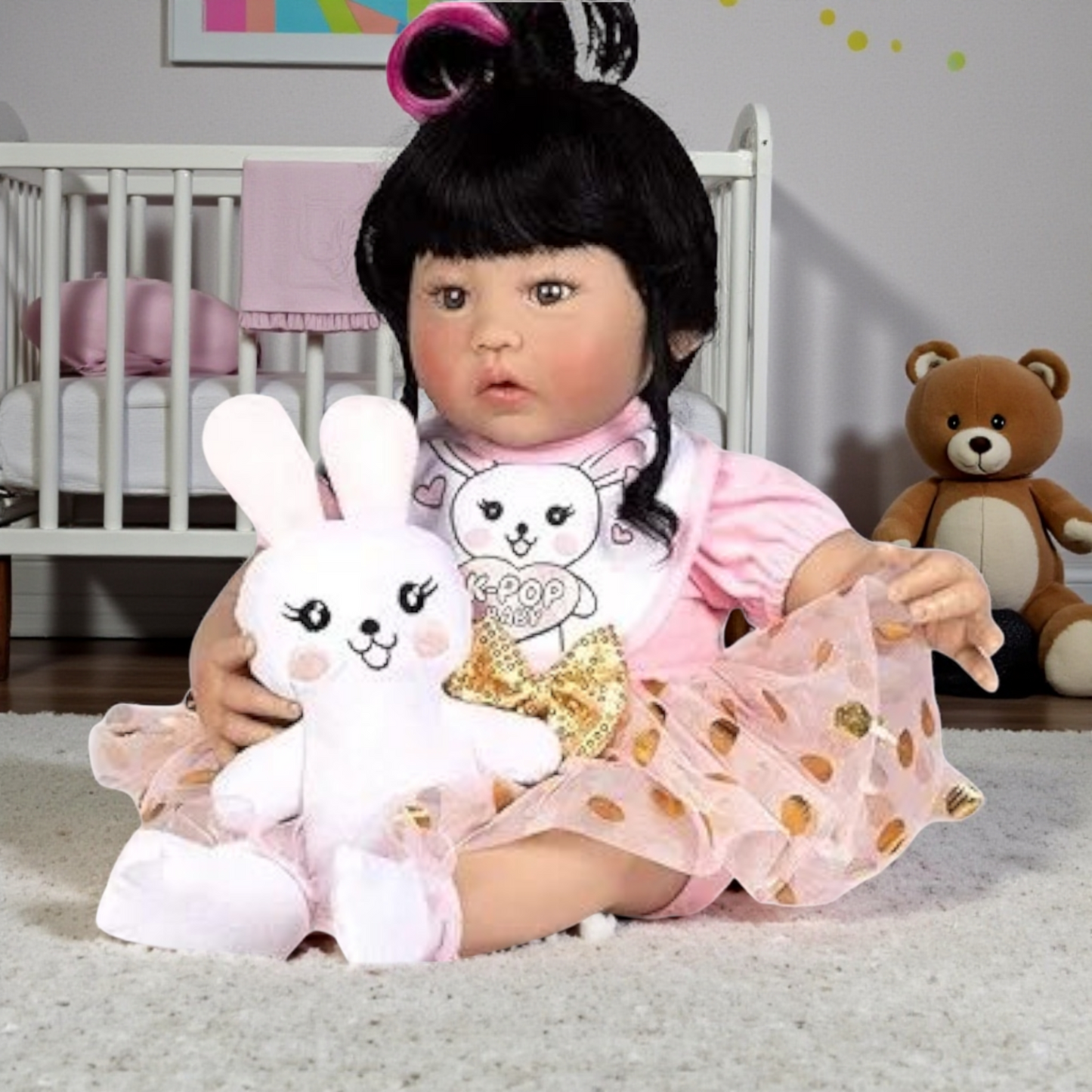 Muñeca Realista Asiática 50 cm – Expresión Delicada y Acabado de Colección