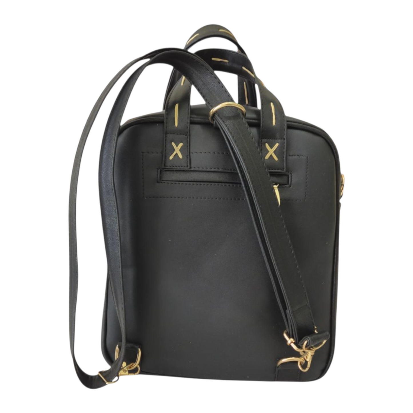 Bolsa y Mochila Artesanal con Diseño Alegre Hecha a Mano, Negra, Multifuncional