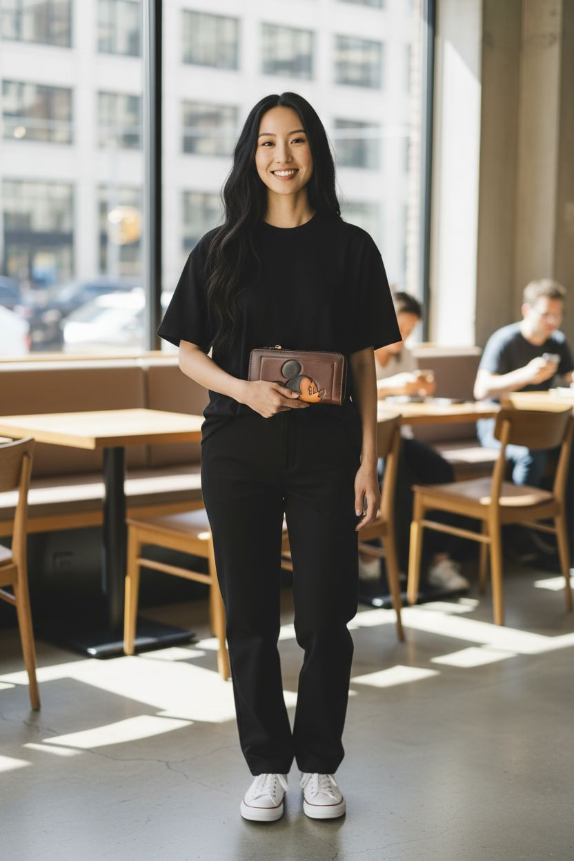 Billetera doble cierre con espejo y múltiples compartimentos