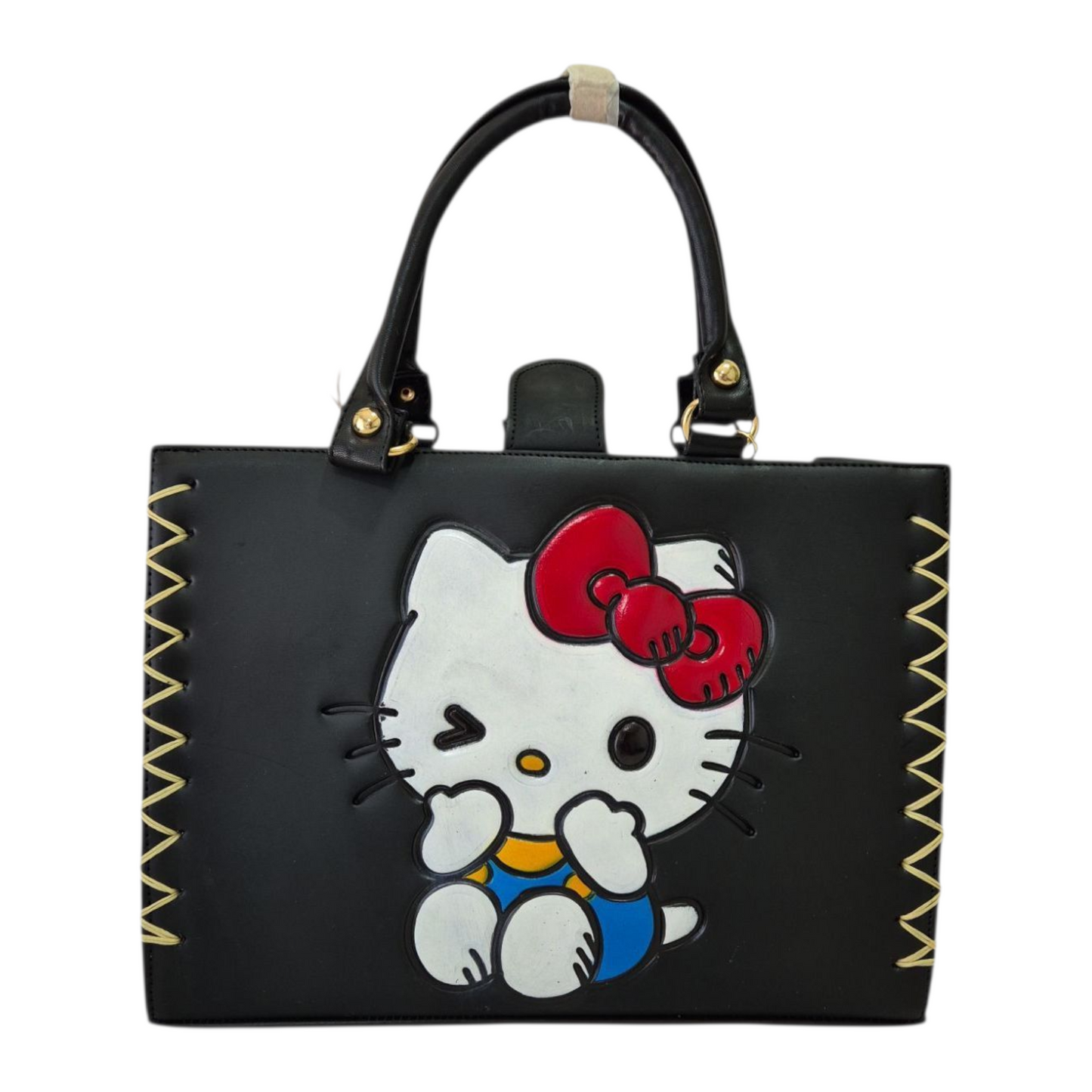 Bolsa artesanal con diseño de personaje tierno inlcuye cosmetiquera