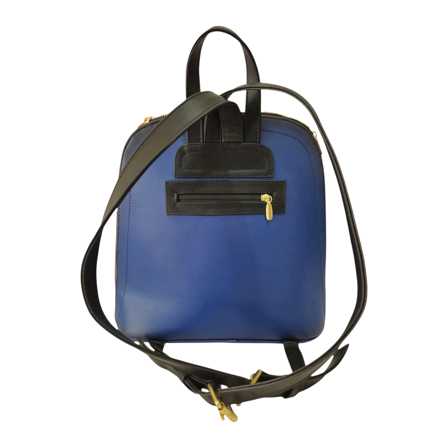 Mochila café con azul y diseño divertido de personaje animado