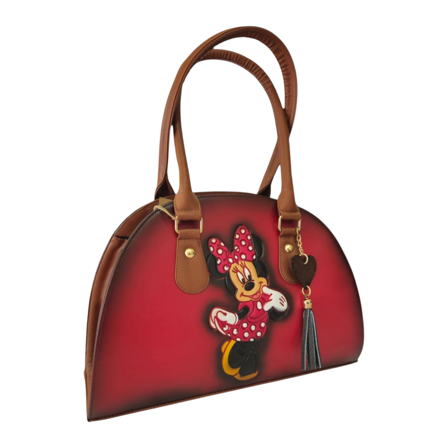 Bolsa artesanal con diseño animado, dos compartimentos y asa larga ajustable