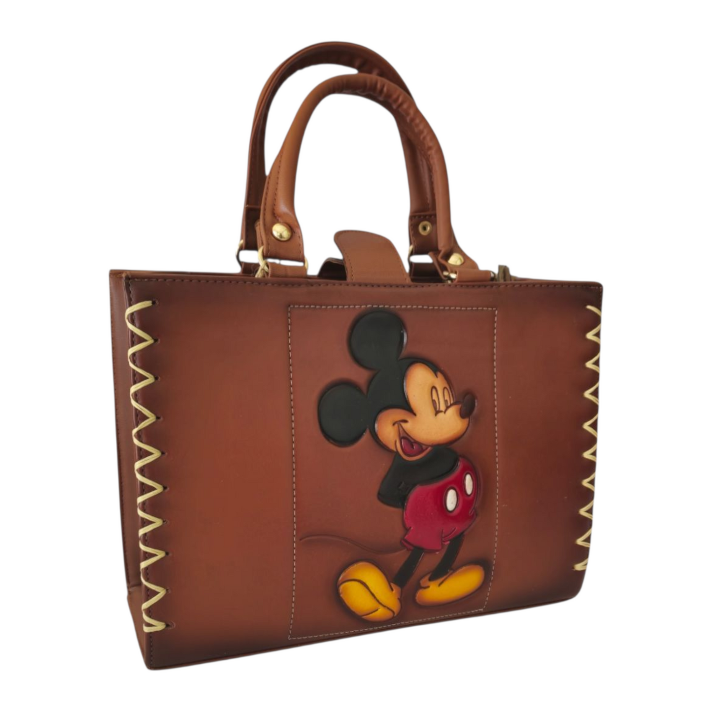 Bolsa artesanal con grabado de personaje clásico