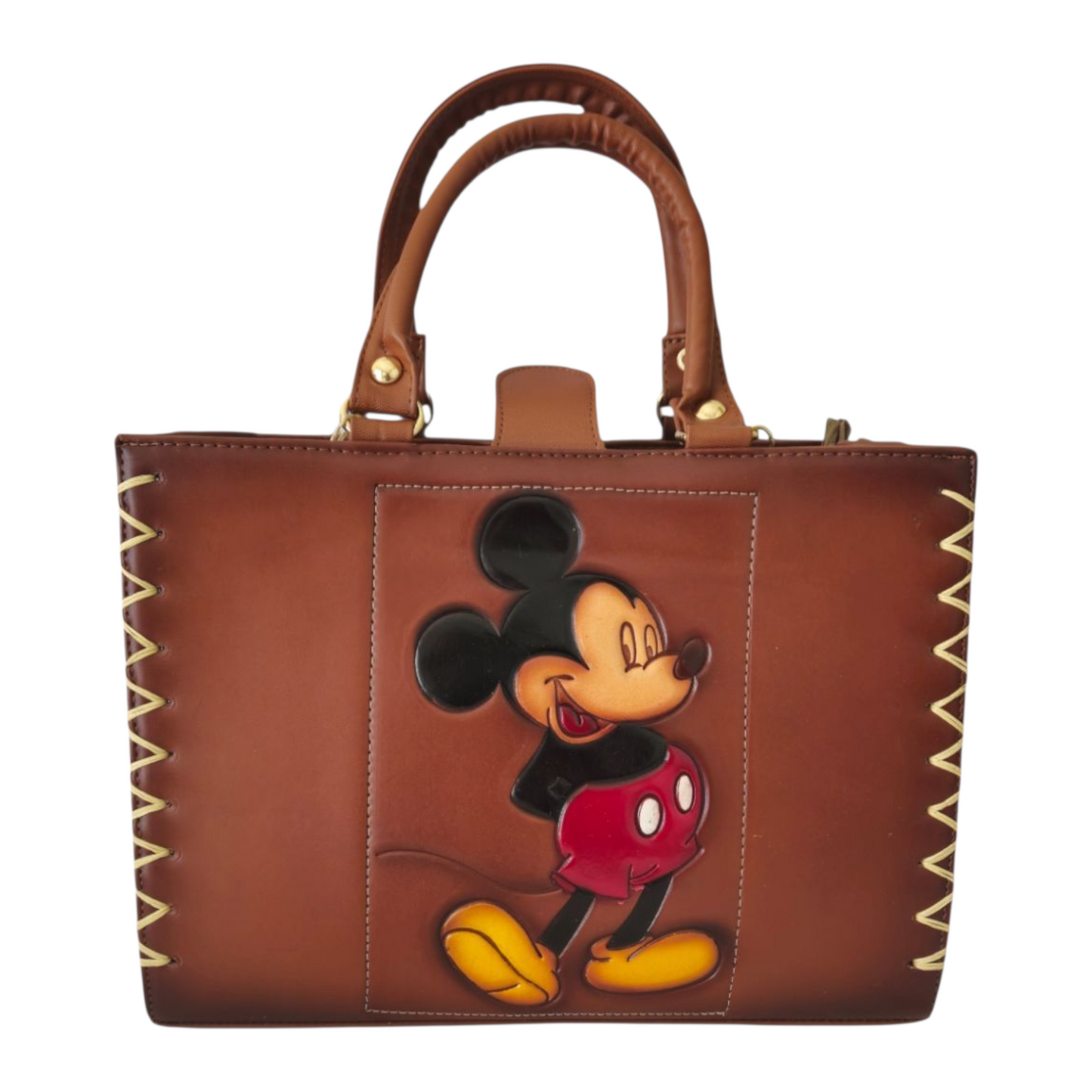 Bolsa artesanal con grabado de personaje clásico