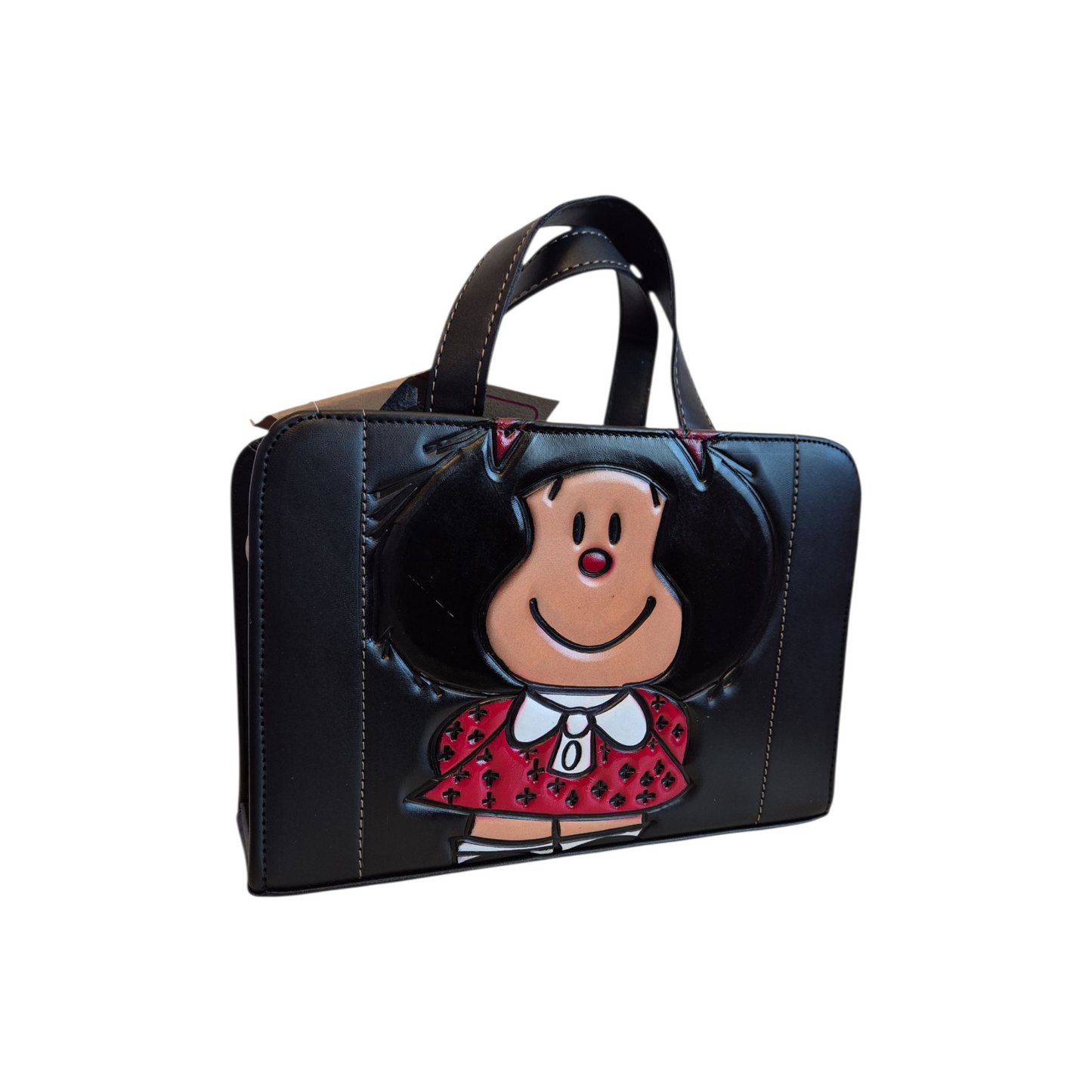 Bolsa crossbody artesanal grabada con iconico personaje alegre