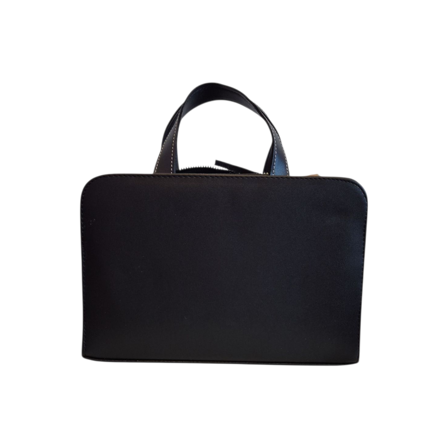 Bolsa crossbody negra con diseño grabado con personaje y corazón rojo