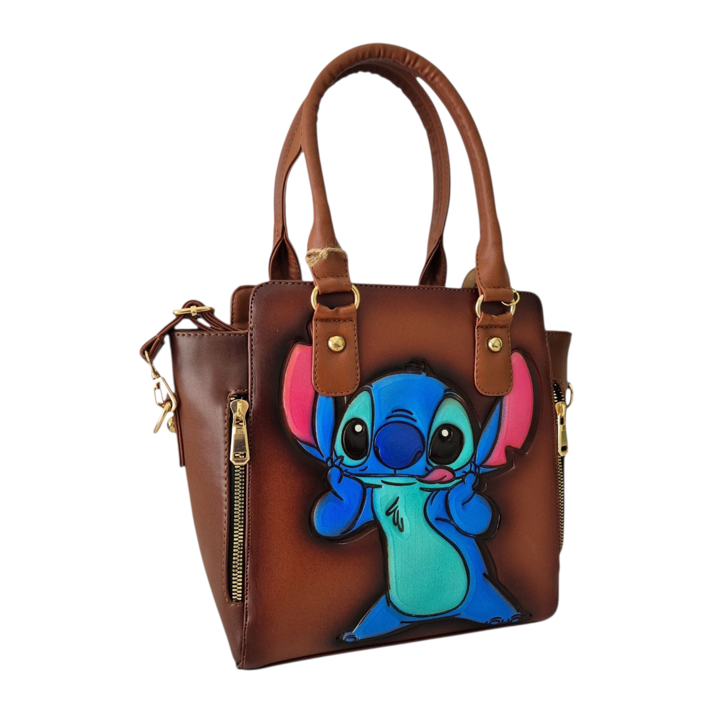 Bolsa café artesanal con diseño animado colorido