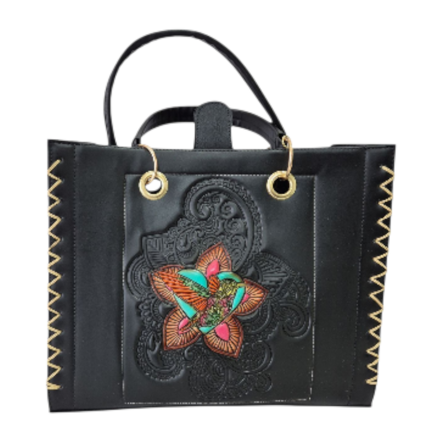 Bolsa grabada con colibrí - Elegancia y color en cada detalle