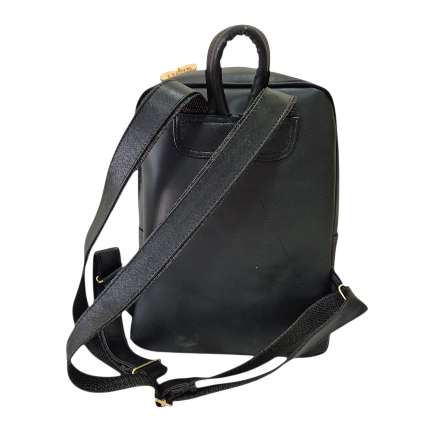 Mochila artesanal con diseño de lobo — grabado colorido, hecha a mano y con estilo único