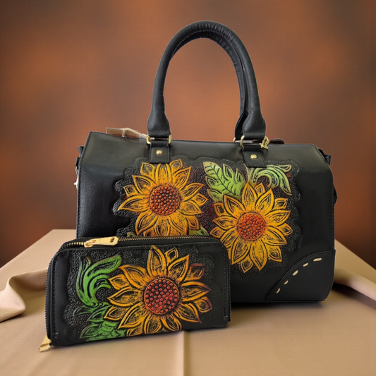 Bolsa con Billetera a Juego Diseño Girasoles