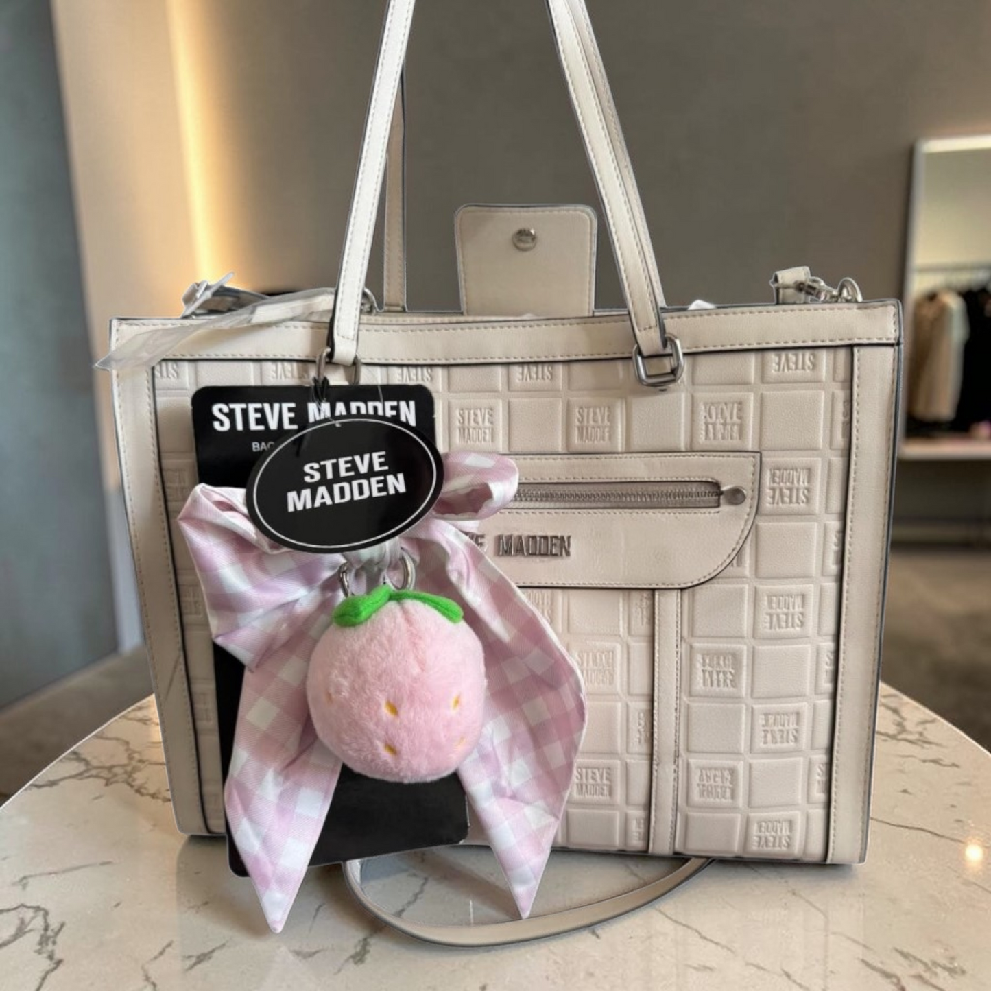 Bolsa Steve Madden Original Beige con Billetera de Regalo