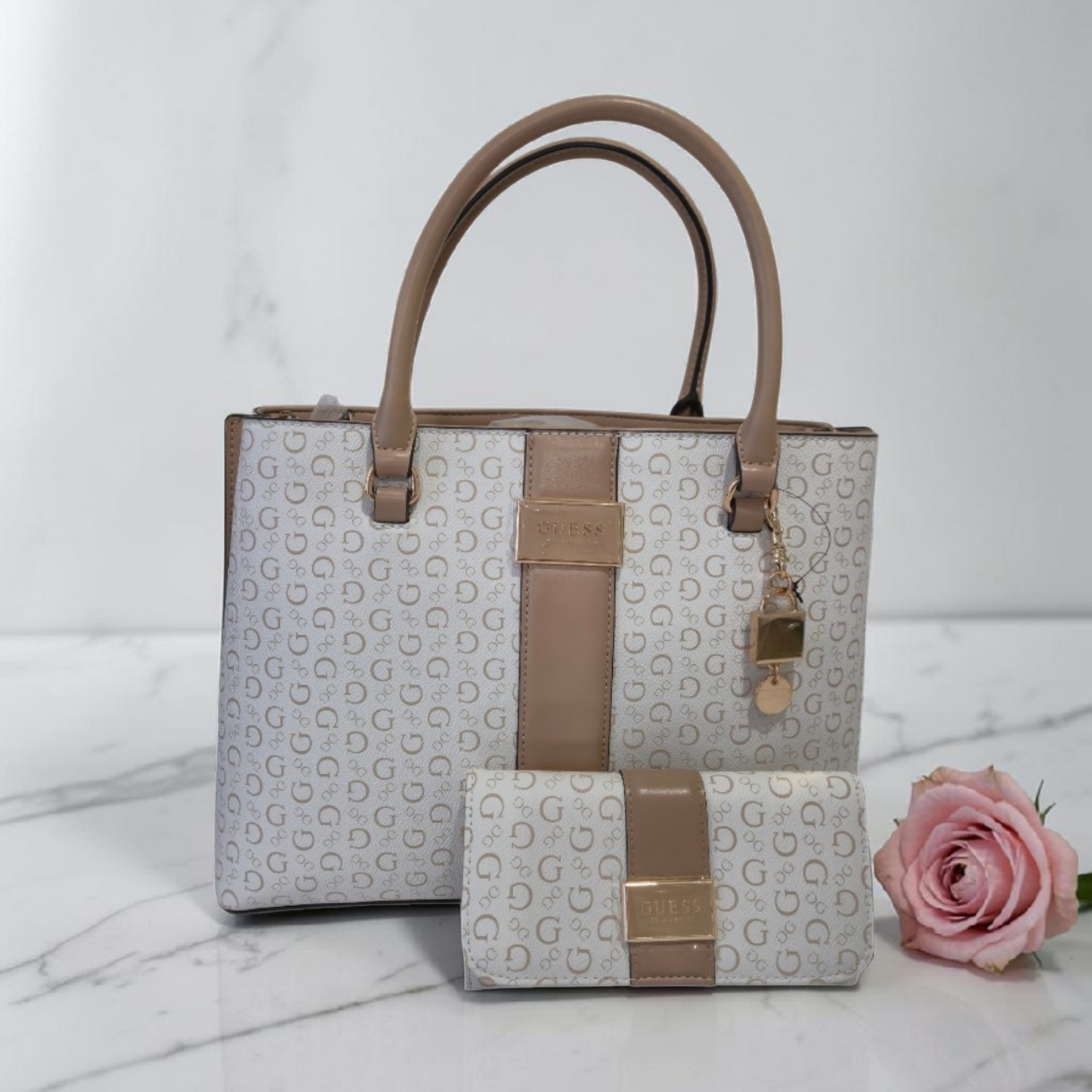 Bolsa Guess Mujer Original Beige con Monedero Incluido y Diseño Elegante