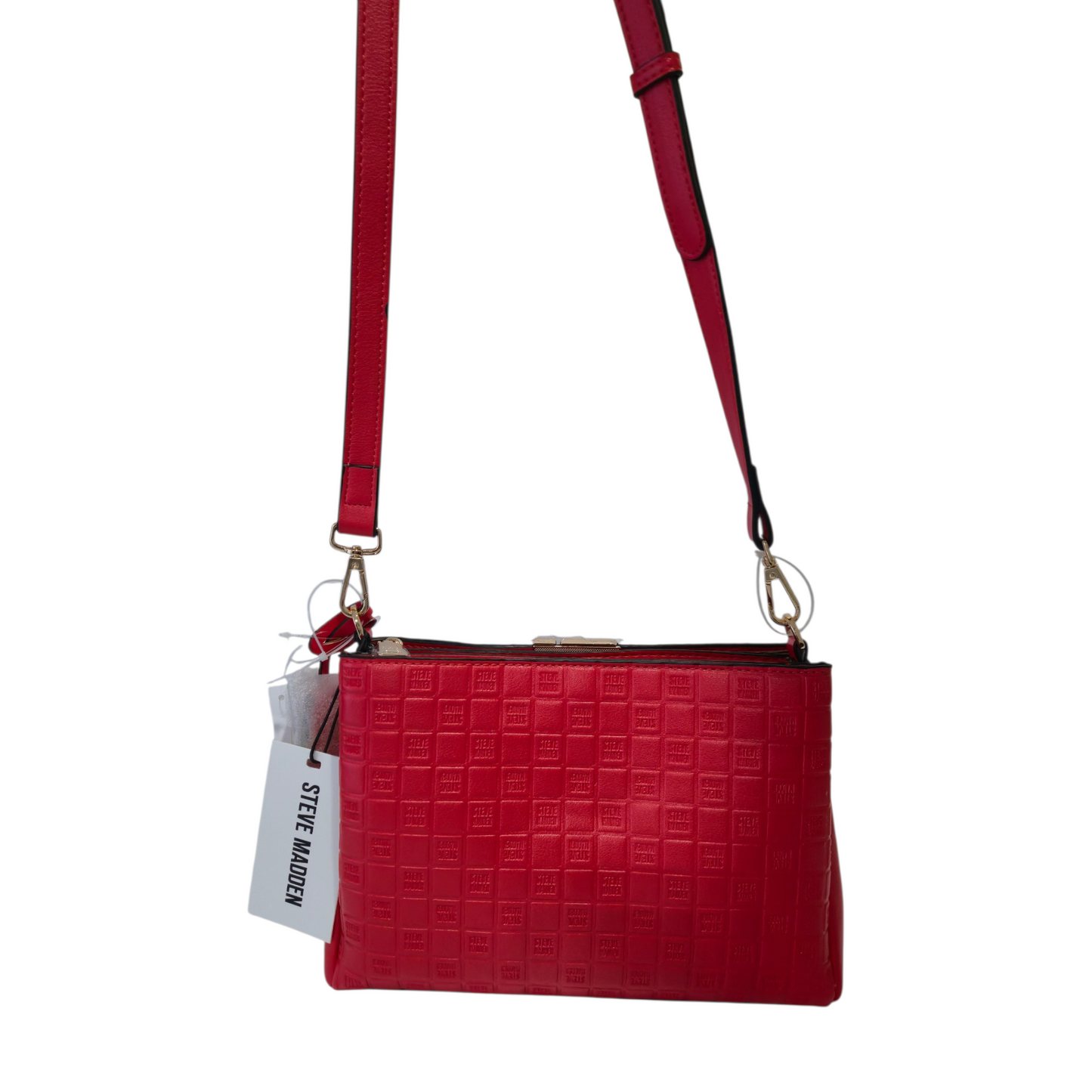 Bolsa Crossbody Steve Madden Roja Texturizada con Correa Ajustable
