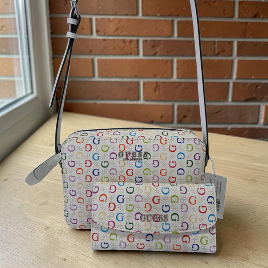 Bolsa Guess Crossbody Multicolor Logo con Cartera Mujer