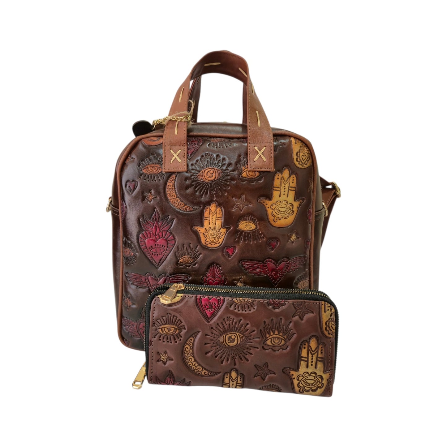 Handmade Bag and Backpack with Cheerful Design, Black, Multifunctional