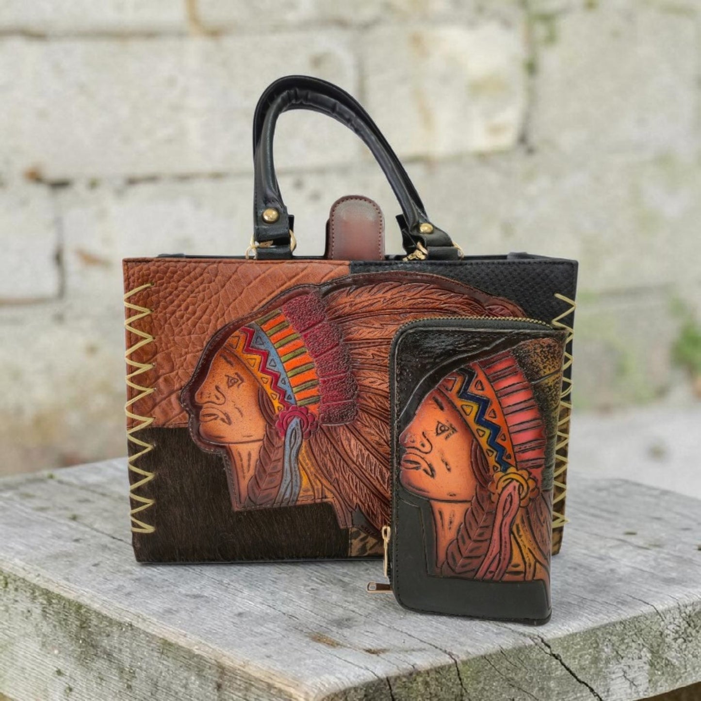 Handmade Bag with Engraved Traditional Lele Doll – Handmade, Colorful Mexican Style