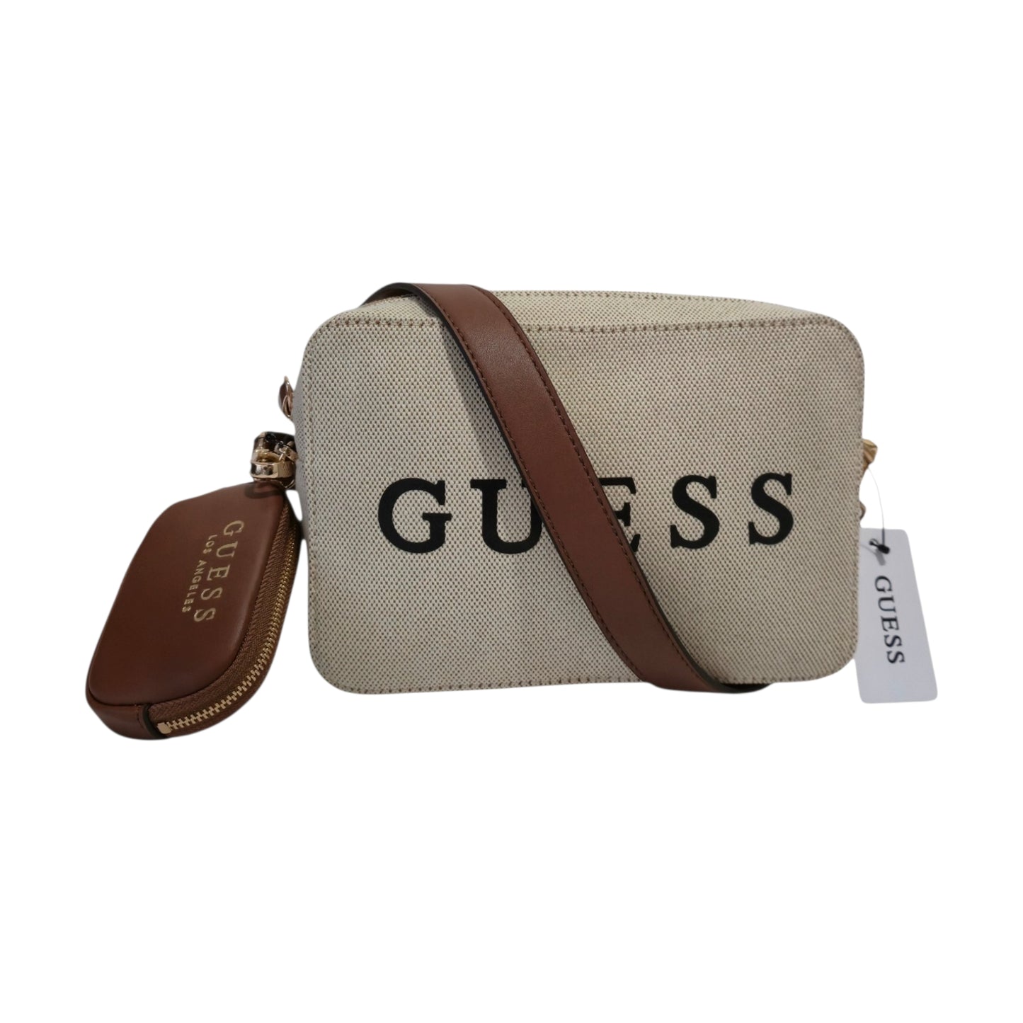 Bolsa Guess Beige Crossbody con Monedero y Correa Ajustable
