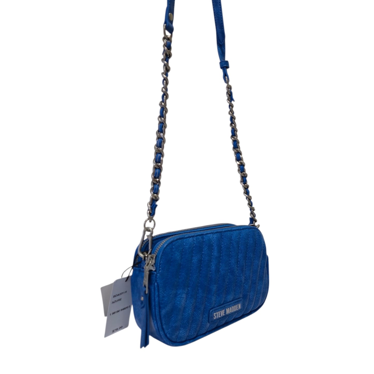 Bolsa Crossbody Steve Madden Azul Acolchada con Tres Compartimentos