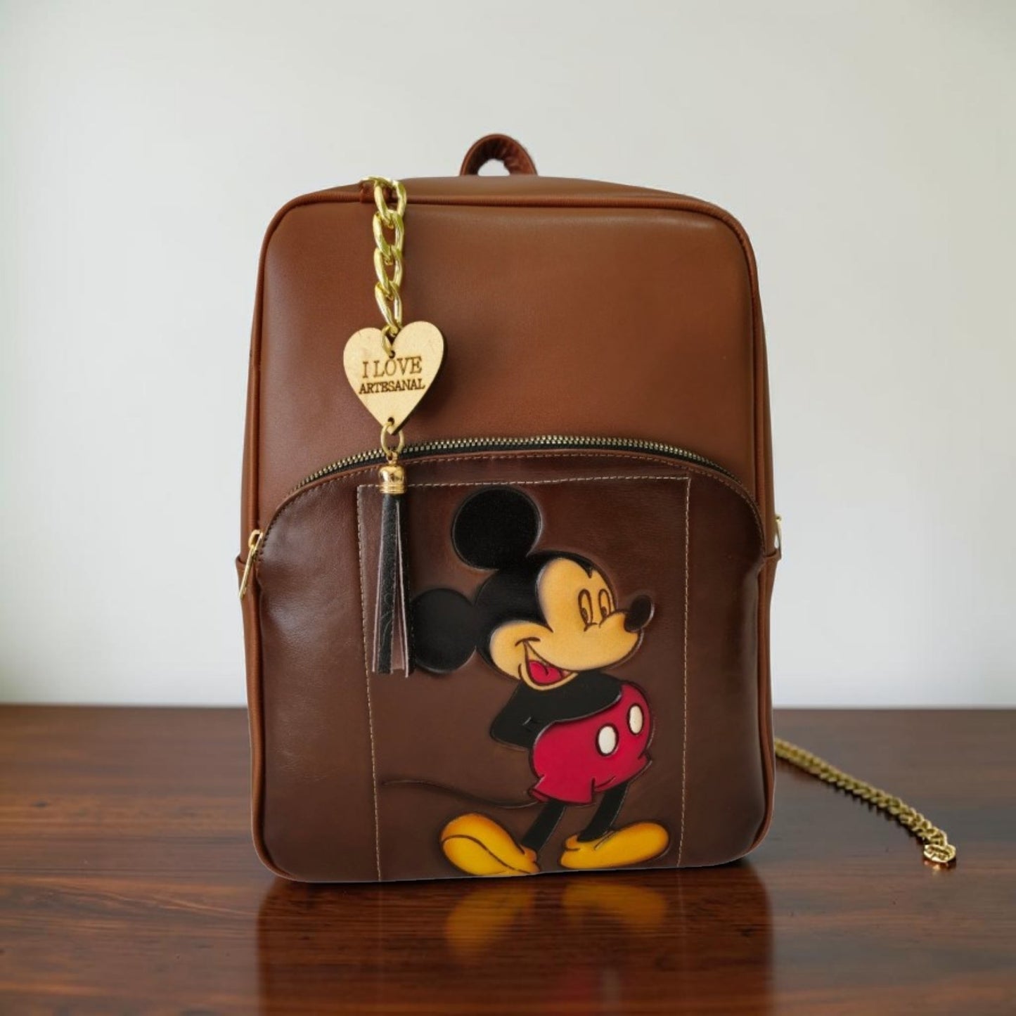 Mochila Artesanal Mickey Mouse Café para Mujer