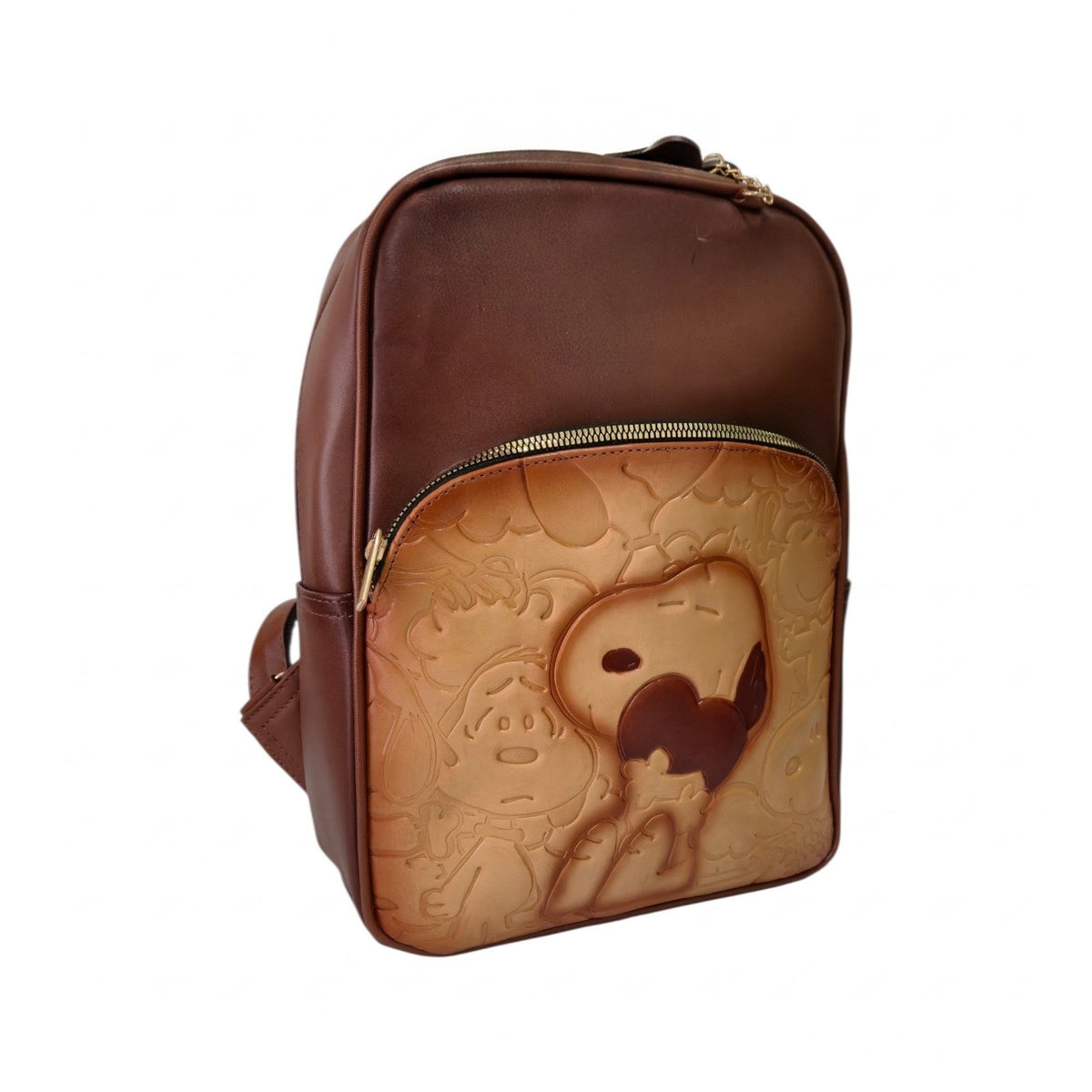 Mochila Artesanal Café con Snoopy en Relieve