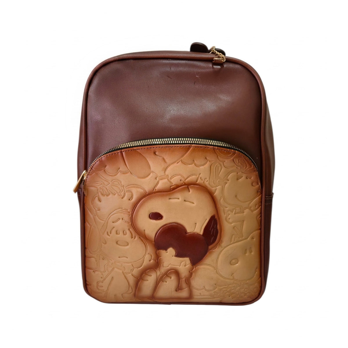 Mochila Artesanal Café con Snoopy en Relieve
