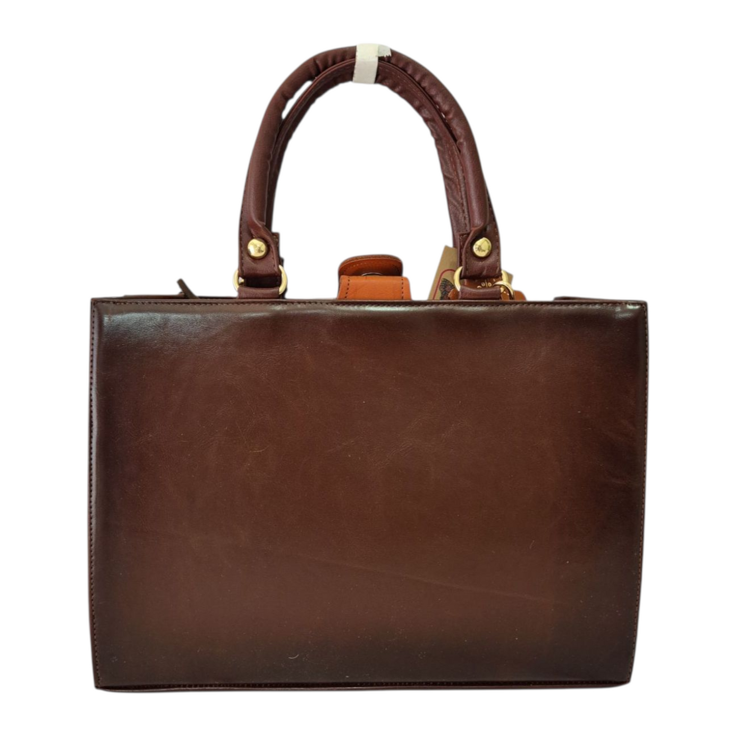 Handmade embossed leather bag with cartoon design and short handle