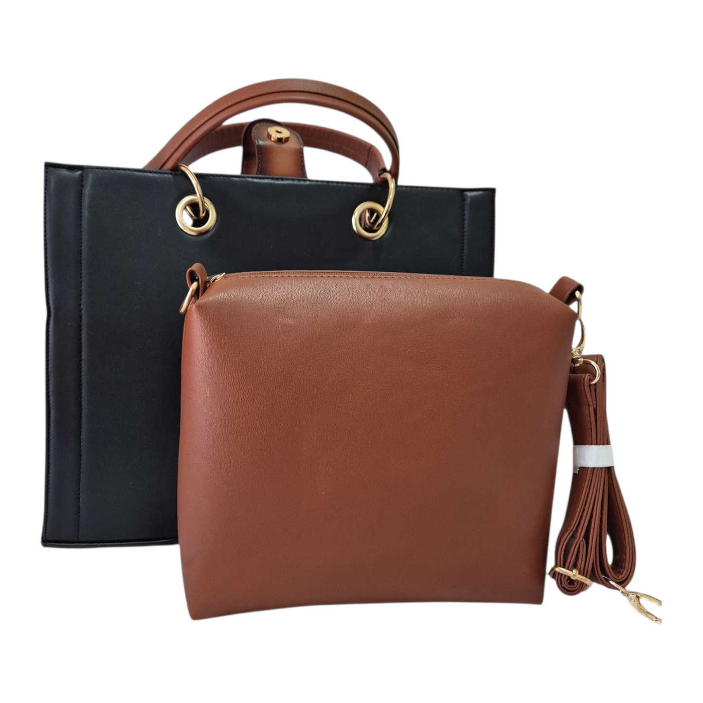 Bolsa artesanal de piel con grabado de personaje tierno y corazón rojo – Tote bag de cuero hecha a mano