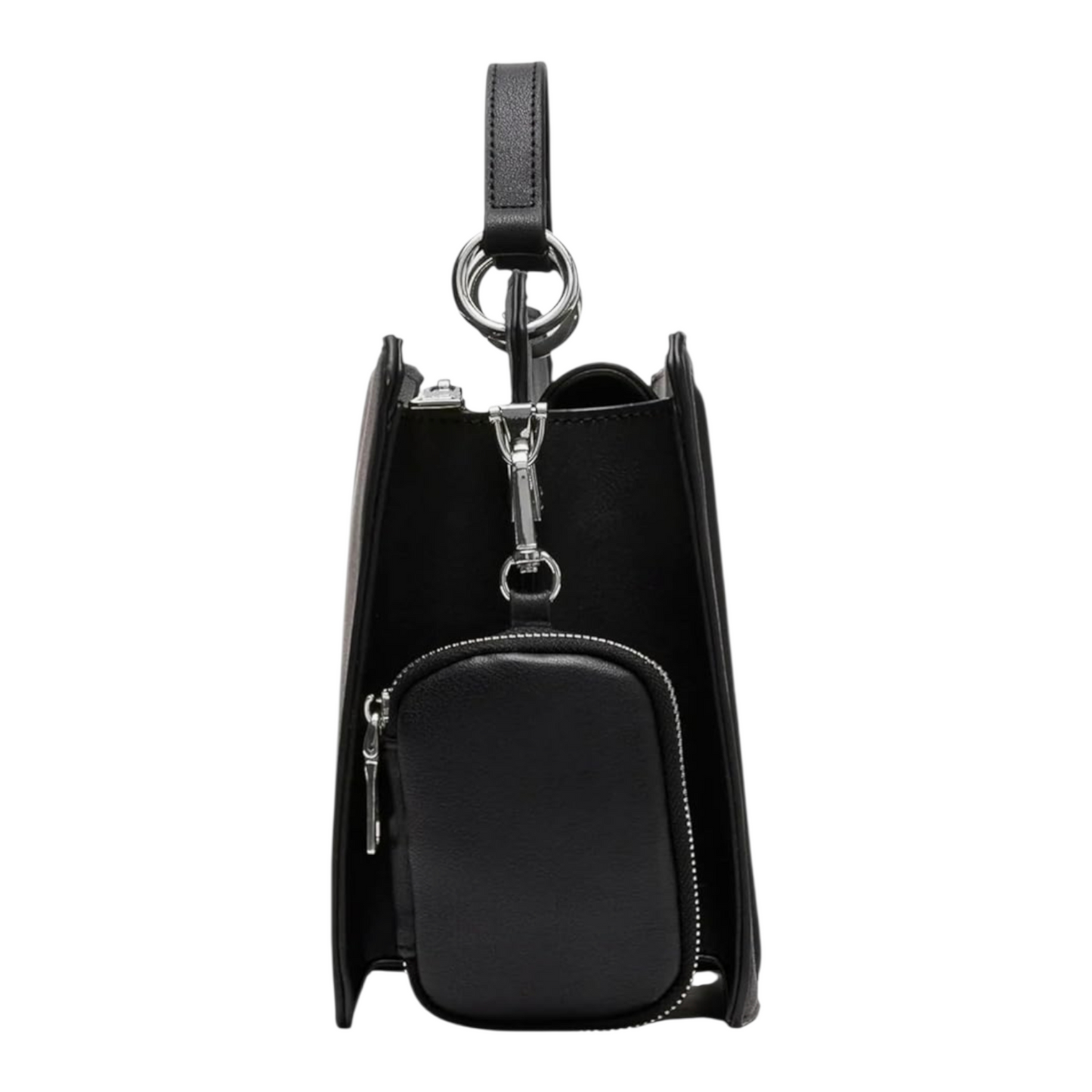 Bolsa Steve Madden Negra con Asa de Mano y Correa Crossbody Ajustable