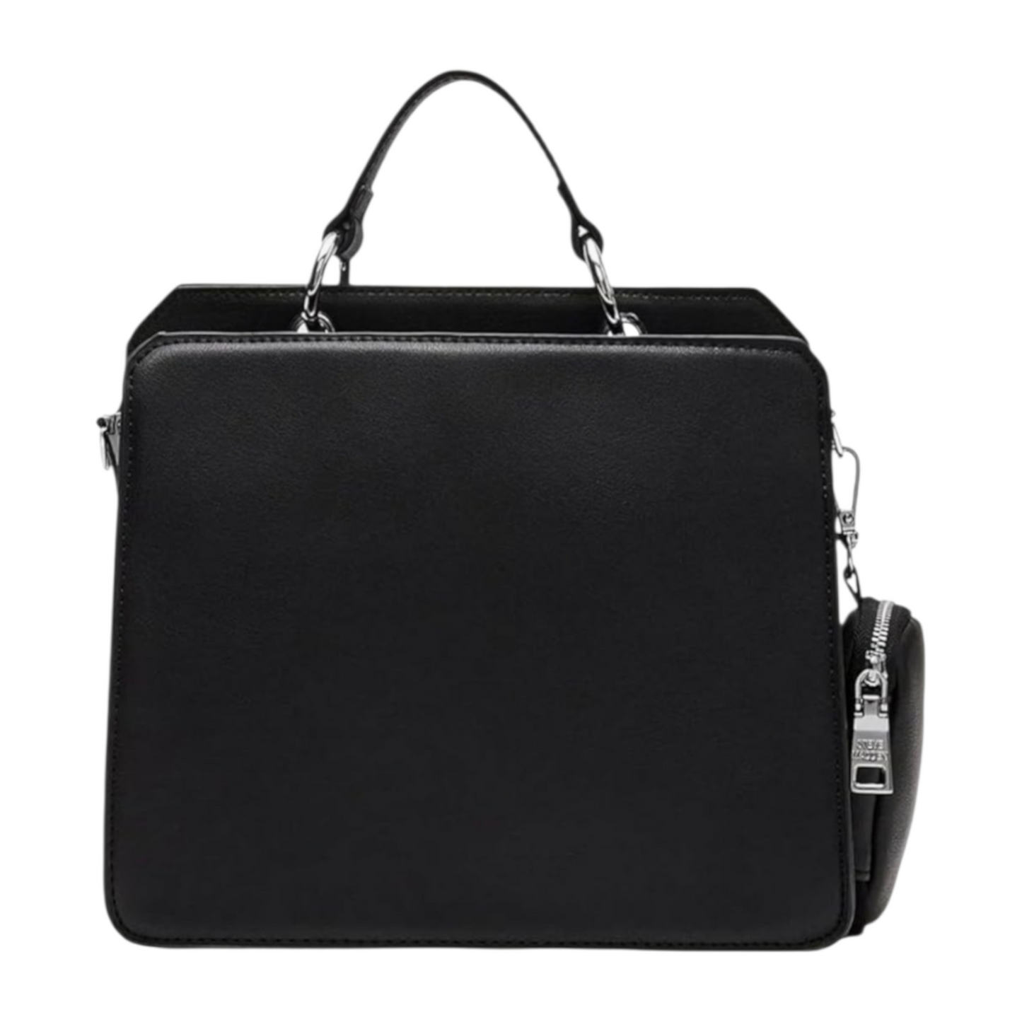 Bolsa Steve Madden Negra con Asa de Mano y Correa Crossbody Ajustable