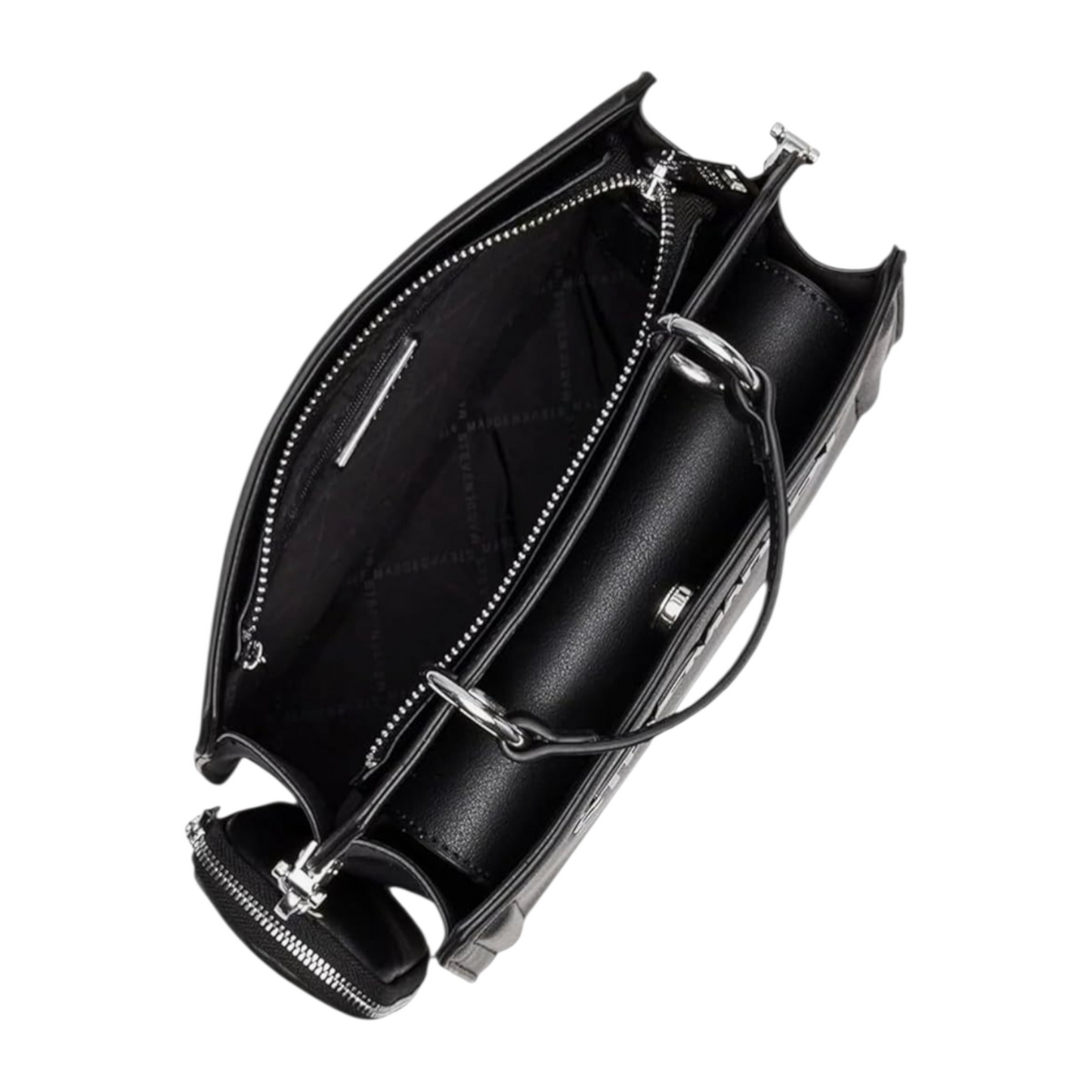 Bolsa Steve Madden Negra con Asa de Mano y Correa Crossbody Ajustable