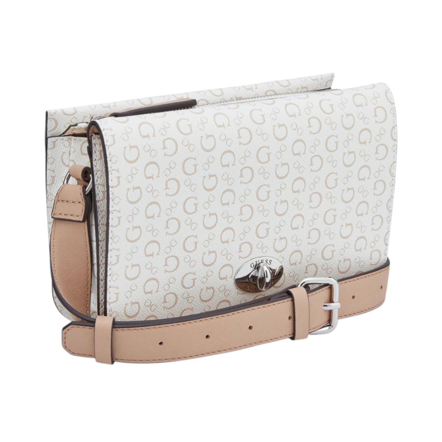 Bolsa Guess Crossbody Blanca con Logo y Correa Ajustable