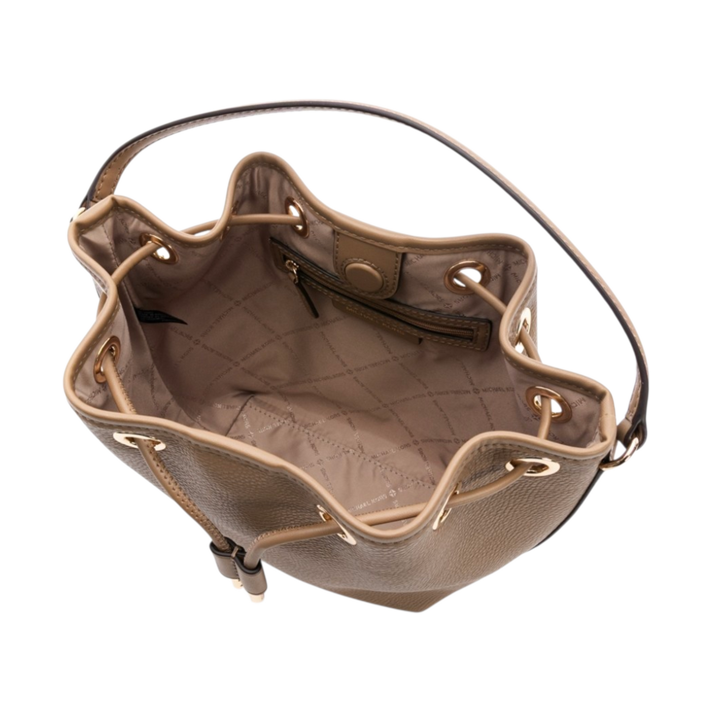 Bolsa Michael Kors Avery bucket mediana beige husk original