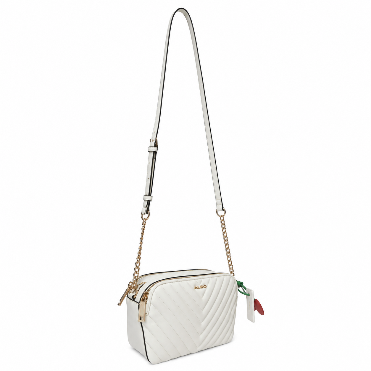 Bolsa Aldo Blanca Acolchada Crossbody con Dos Compartimentos