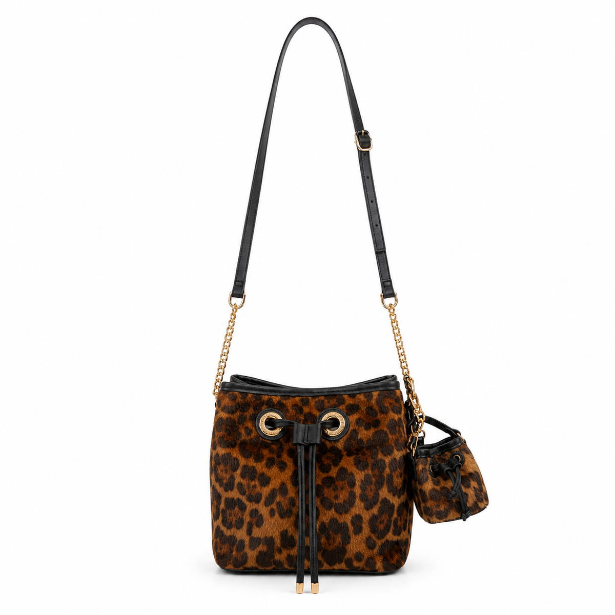 Bolso Bucket Juicy Couture Estampado Leopardo con Mini Bolsa Desmontable