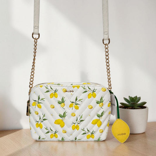 Bolsa Aldo Blanca con Doble Compartimento y Diseño de Limones