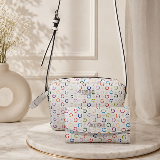 Bolsa Guess Crossbody Multicolor Logo con Cartera Mujer