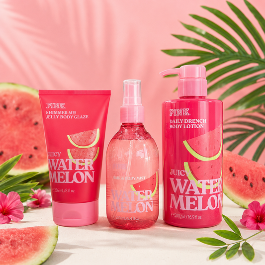 Victoria’s Secret PINK Juicy Watermelon Set de 3 Piezas Body Care