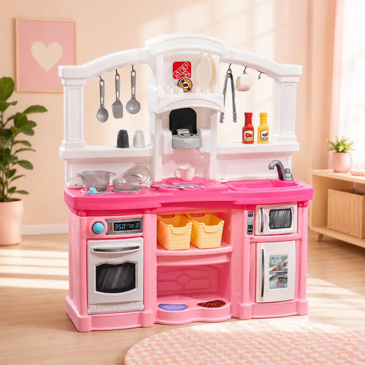 Cocinita Infantil Step2 Fun With Friends Rosa con Luces y Sonidos